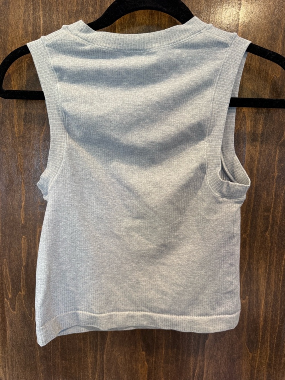 Athleta Heather Light Gray Ribbed Sleeveless Tank - Picture 3 of 4